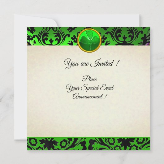 セントパトリックデイの猫 レプラカーンの帽子 アイリッシュビール 招待状 (裏面)