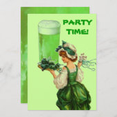 セントパトリックデイの緑のビールパーティー招待状 招待状 (正面/裏面)