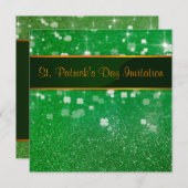 セントパトリックデイの輝くシャムロック 招待状 (正面/裏面)