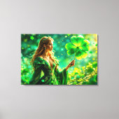 セントパトリックデイ神秘的プリンセスクローバー魔法 キャンバスプリント (正面)