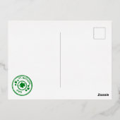 セントパトリックデイ神秘的プリンセスクローバー魔法 箔シーズンポストカード (裏面)