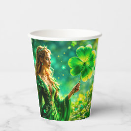 セントパトリックデイ神秘的プリンセスクローバー魔法 紙コップ