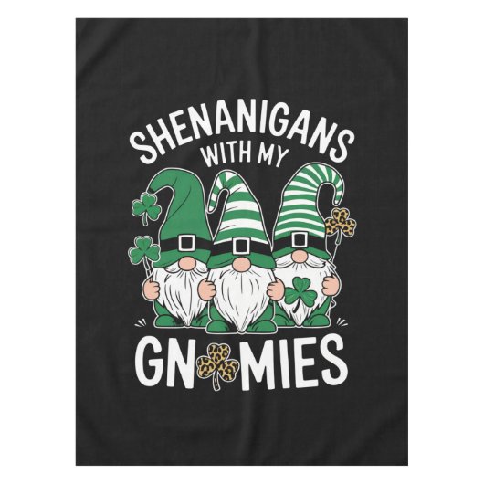 セントパトリックデイ ラッキー シャムロック ヒョウ柄 ノーム テーブルクロス (正面)