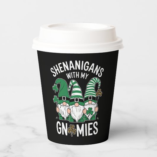 セントパトリックデイ ラッキー シャムロック ヒョウ柄 ノーム 紙コップ (正面)