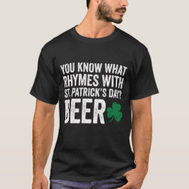 セントパトリックデーに合う韻+ビールダジャレ Tシャツ