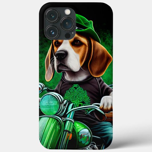 セントパトリックデーに自転車を運転するビーグル犬 Case-Mate iPhoneケース (裏面)