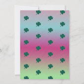 セントパトリックデーのお祝い シャムロック グリッター 招待状 (裏面)