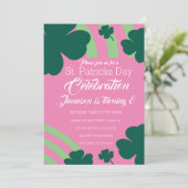 セントパトリックデーのお祝い シャムロック グリーン レインボー 招待状 (スタンド正面)
