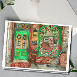 セントパトリックデーのアイリッシュパブの水彩カード カード