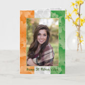 セントパトリックデーのアイリッシュフラグクローバーフォトフレーム カード (黄色い花)