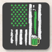 セントパトリックデーのアメリカ国旗 聖人 コースター (正面)