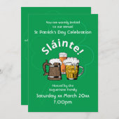 セントパトリックデーのイベントお祝い 招待状 (正面/裏面)