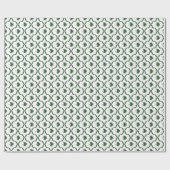 セントパトリックデーのクラシックグリーンシャムロック格子模様 ラッピングペーパー (フラット)