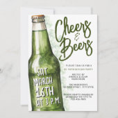 セントパトリックデーのグリーンパーティー チェアーズとビール 招待状 (正面)