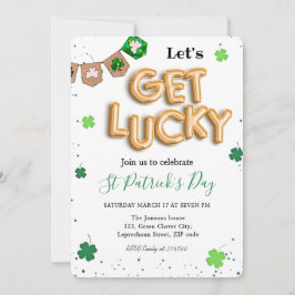 セントパトリックデーのグリーン シャムロック ラッキー パーティー 招待状