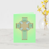 セントパトリックデーのケルト十字カード カード (黄色い花)