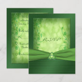 セントパトリックデーのケルト愛の結び目返信カード 出欠カード (正面/裏面)