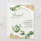 セントパトリックデーのシャムロック ティーパーティー ブライダルシャワー 招待状 (正面)