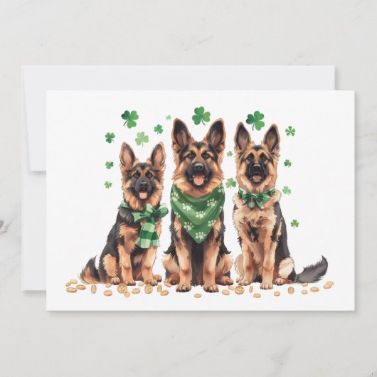 セントパトリックデーのジャーマンシェパード犬 シーズンカード (正面)