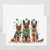 セントパトリックデーのジャーマンシェパード犬 シーズンカード (正面/裏面)