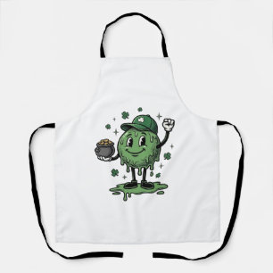 セントパトリックデーのスライムマスコットヴィンテージベクターTシャツ_ エプロン