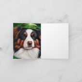 セントパトリックデーのドレスを着たオーストラリアンシェパード犬 カード (内部)