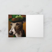 セントパトリックデーのドレスを着たグレイハウンド犬 カード (内部)