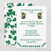 セントパトリックデーのパーティー招待状 - 猫好きのための 招待状 (正面/裏面)