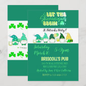 セントパトリックデーのパーティー フラット招待状 (正面/裏面)