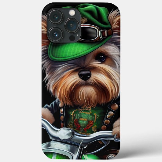 セントパトリックデーのビュワーテリアの犬の自転車 Case-Mate iPhoneケース (裏面)