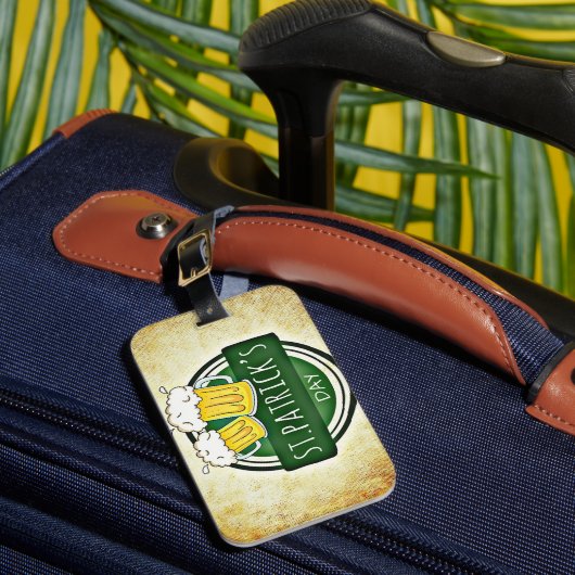 セントパトリックデーのビール ラゲッジタグ (正面インサイチュ1)