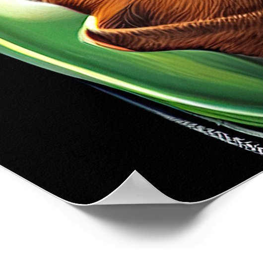 セントパトリックデーのブルドッグがバイクに乗る ポスター (角)