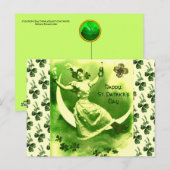 セントパトリックデーのムーンレディー シャムロック付き ポストカード (正面/裏面)