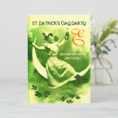 セントパトリックデーのムーンレディー シャムロック モノグラム 招待状 (スタンド正面)