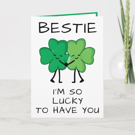 セントパトリックデーのユーモアあふれる友達の誕生日 サンキューカード (正面)