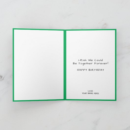 セントパトリックデーのユーモアあふれる友達の誕生日 サンキューカード (内部)