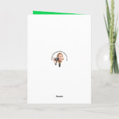 セントパトリックデーのユーモアたっぷりの猫とクローバー シーズンカード (裏面)