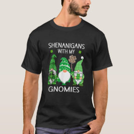 セントパトリックデーのラッキーなクローバー柄のヒョウ柄のノーム Tシャツ