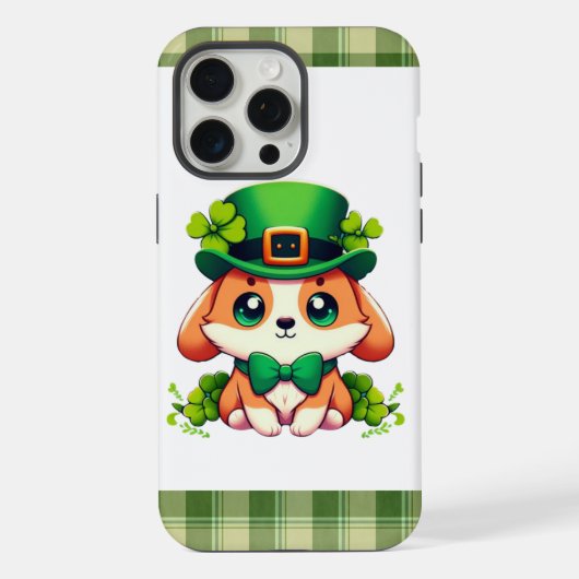 セントパトリックデーの子犬 iPhoneケース (裏面)