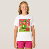 セントパトリックデーの小人イラスト  Tシャツ (正面フル)
