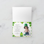 セントパトリックデーの少年誕生日シムロック写真 サンキューカード (内部)