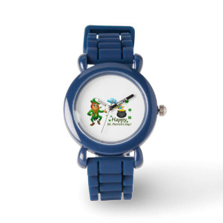セントパトリックデーの幸せな小人 虹 腕時計