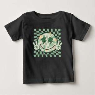 セントパトリックデーの幸せ笑顔のシャムロック ベビーTシャツ