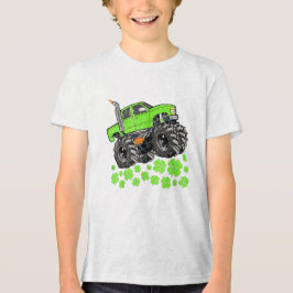 セントパトリックデーの幼児ラッキーモンスタートラック トライブレンドＴシャツ
