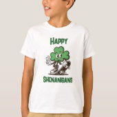 セントパトリックデーの悪戯 スケートボード 子供 Tシャツ (正面)