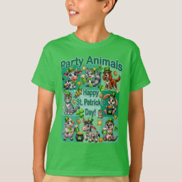 セントパトリックデーの楽しいかわいいパーティーアニマルズ Tシャツ