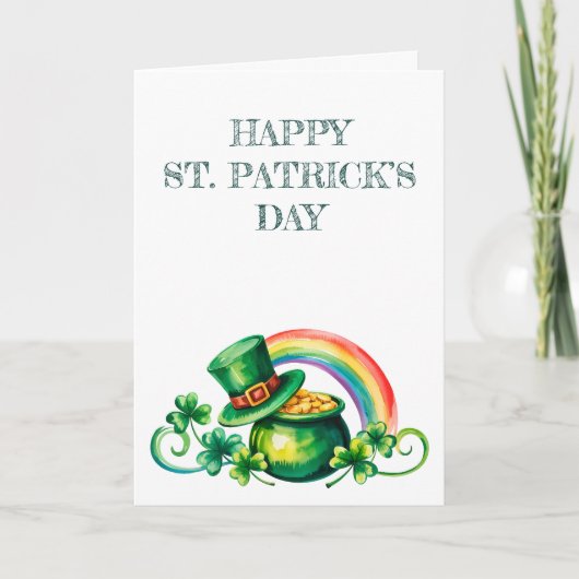 セントパトリックデーの水彩画 カード (正面)
