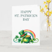 セントパトリックデーの水彩画 カード (黄色い花)