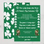 セントパトリックデーの猫パーティー シーズンカード (正面/裏面)