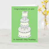 セントパトリックデーの結婚式おめでとう カード (黄色い花)